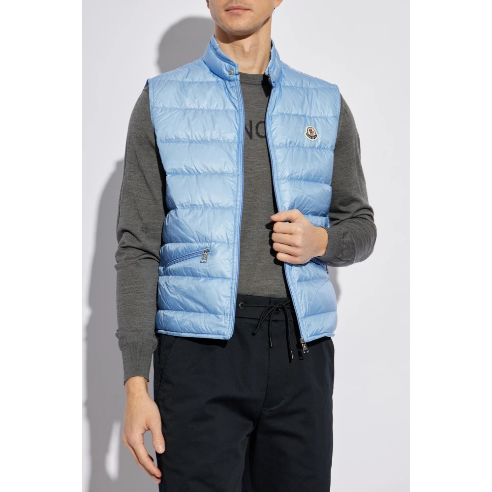 Moncler Donsvest met opstaande kraag Blue Heren