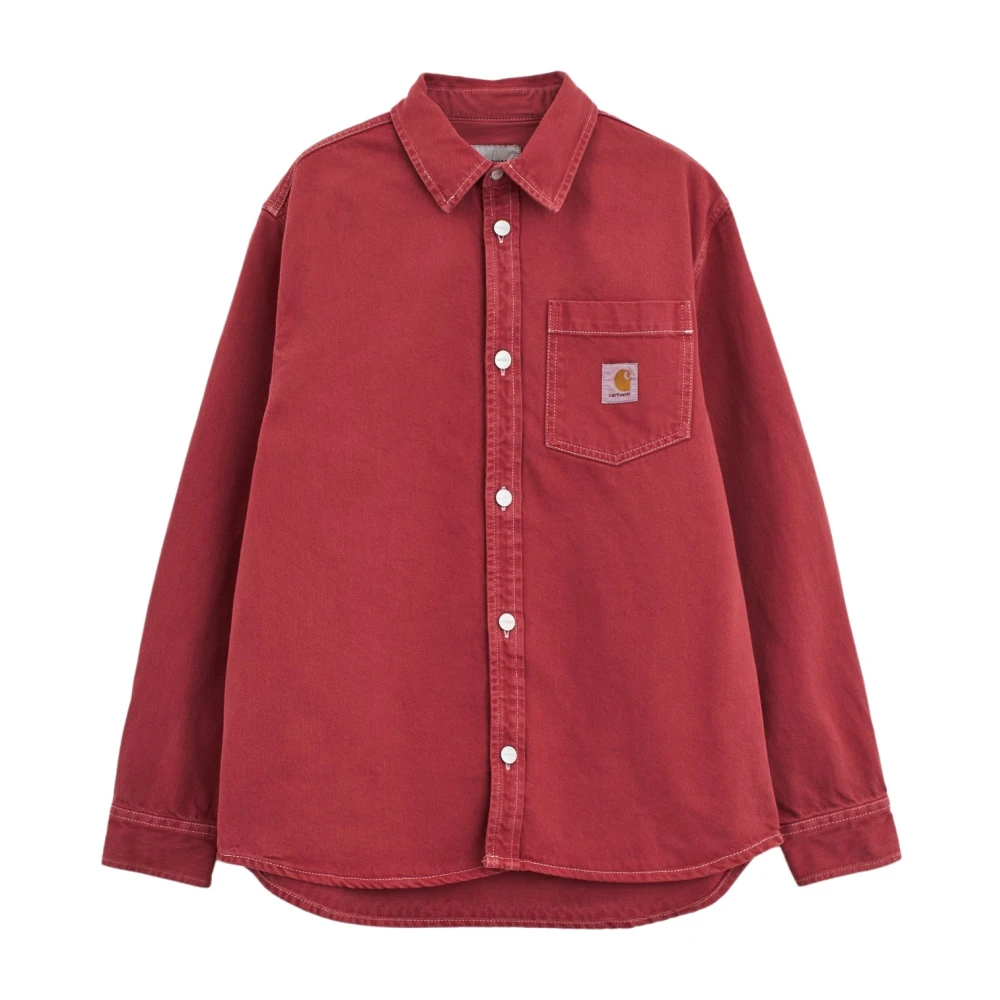 Carhartt WIP Rood Katoenen Overhemd met Lange Mouwen Red Heren