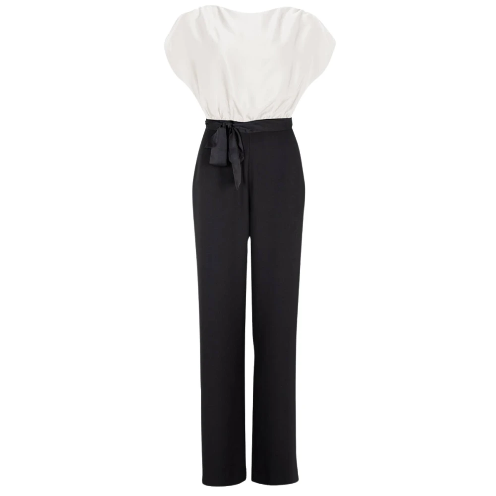 Swing Elegante Zwart en Wit Jumpsuit Black Dames