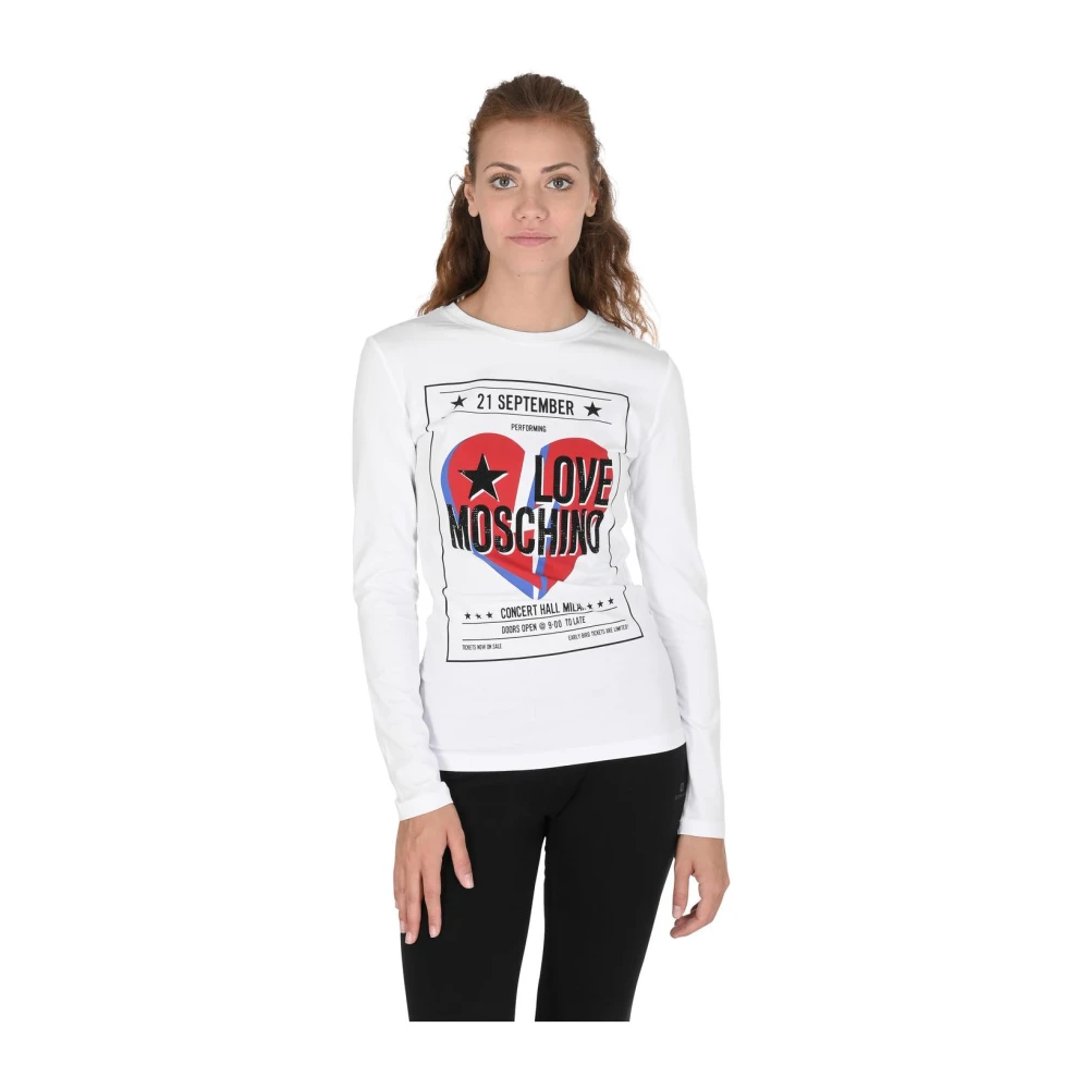 Love Moschino Women's White Concert Graphic Tee