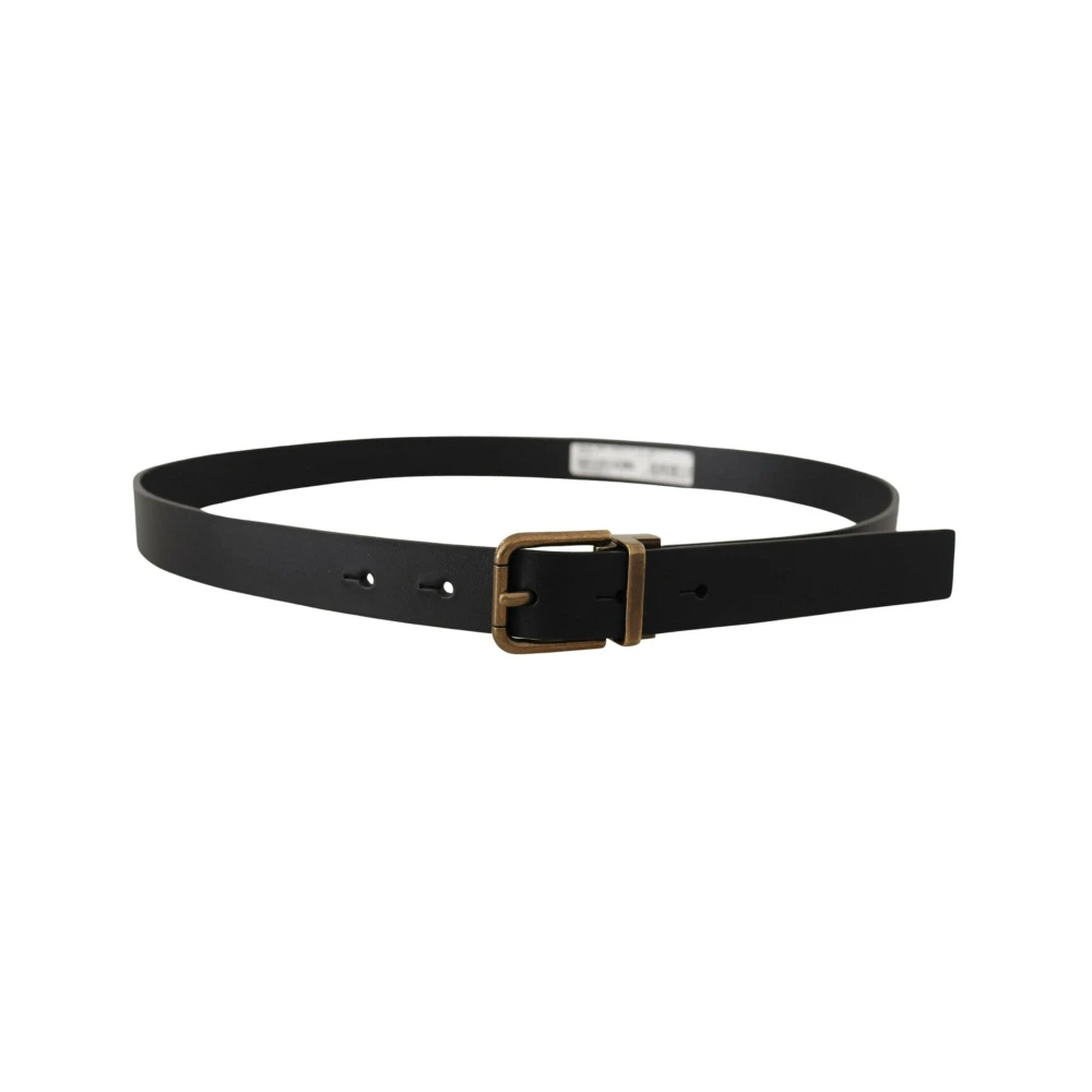 Dolce & Gabbana Vintage Metalen Gesp Leren Riem Black Heren