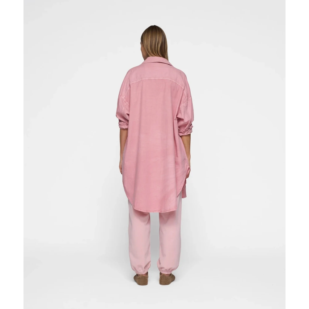 10Days Oversized Biologisch Katoenen Poplin Overhemd Pink Dames