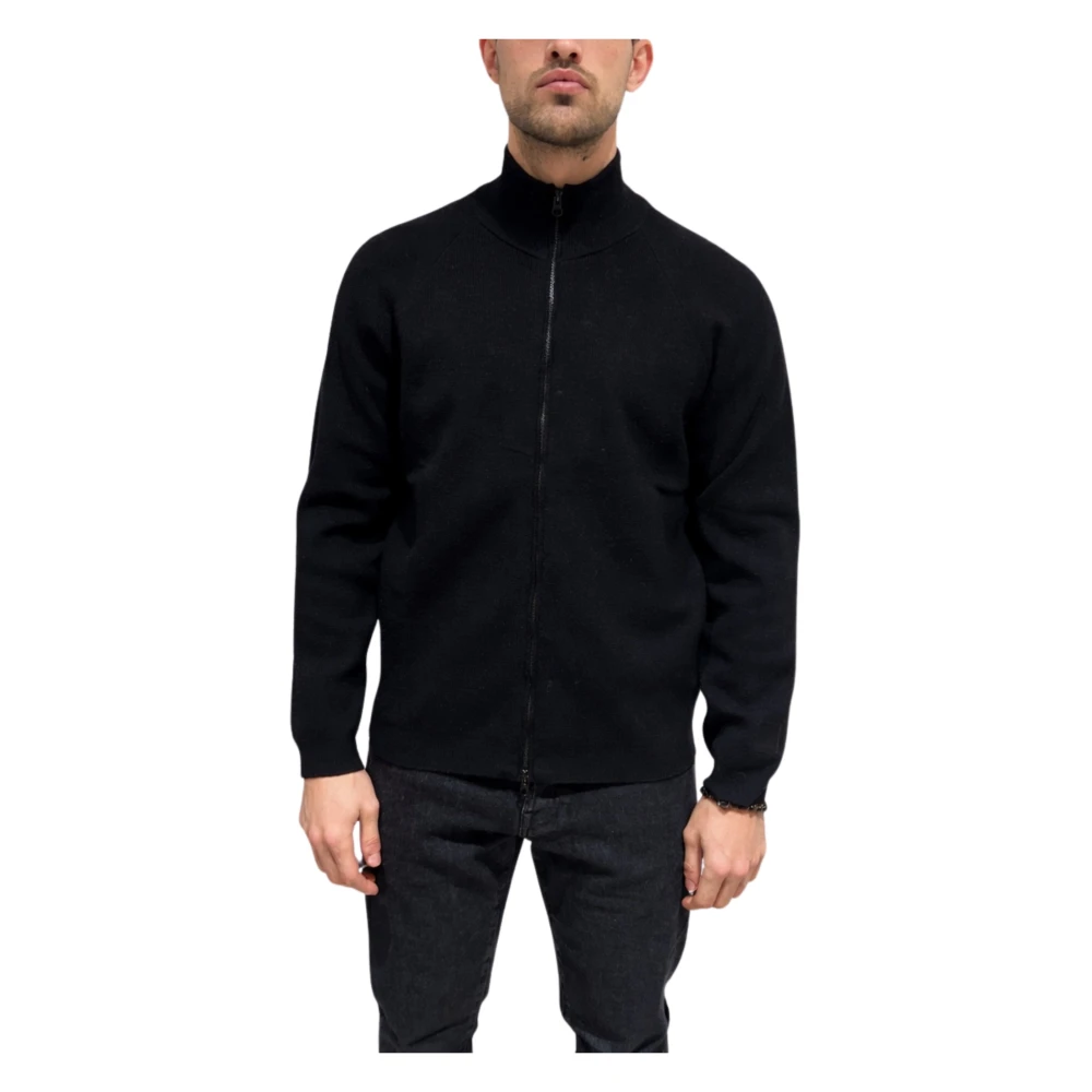 C.p. Company Men's Black Lambswool Cardigan - Cardigans - Xl - Knitwear