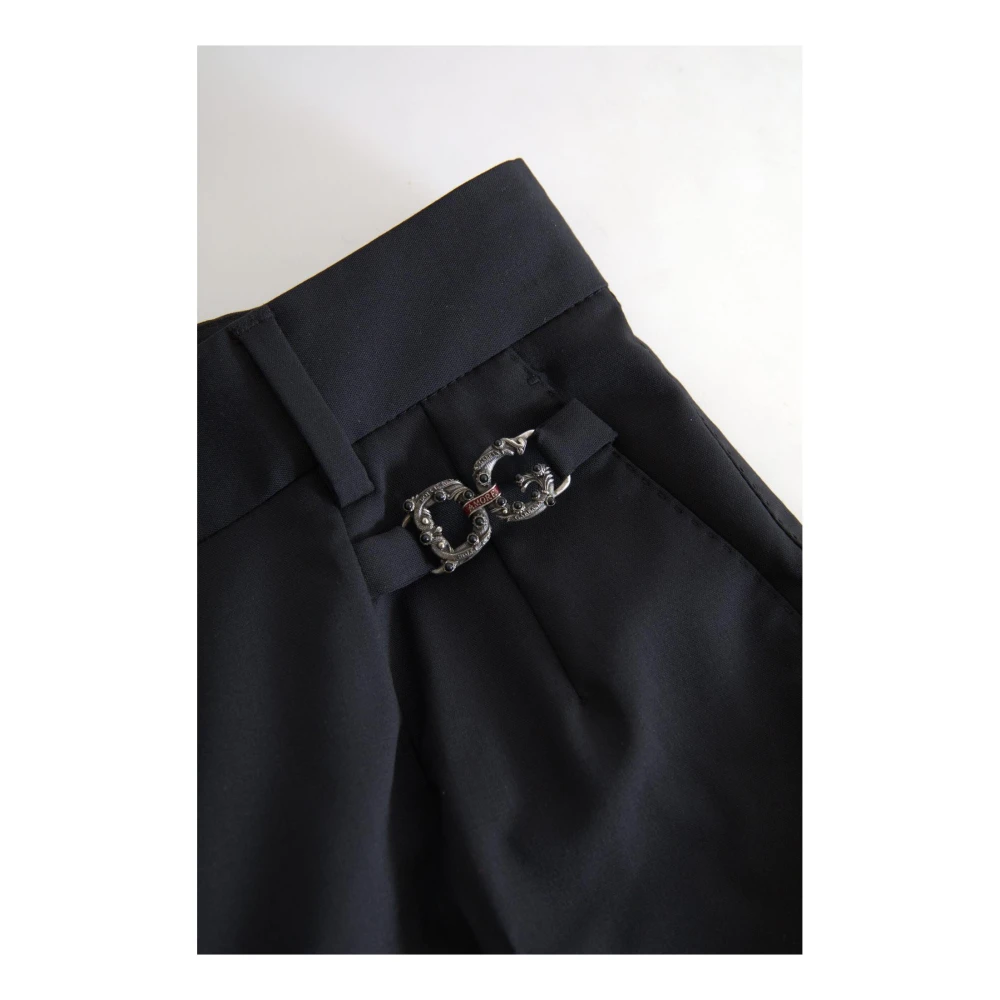 Dolce & Gabbana Premium Wool Tapered Pants Black Dames