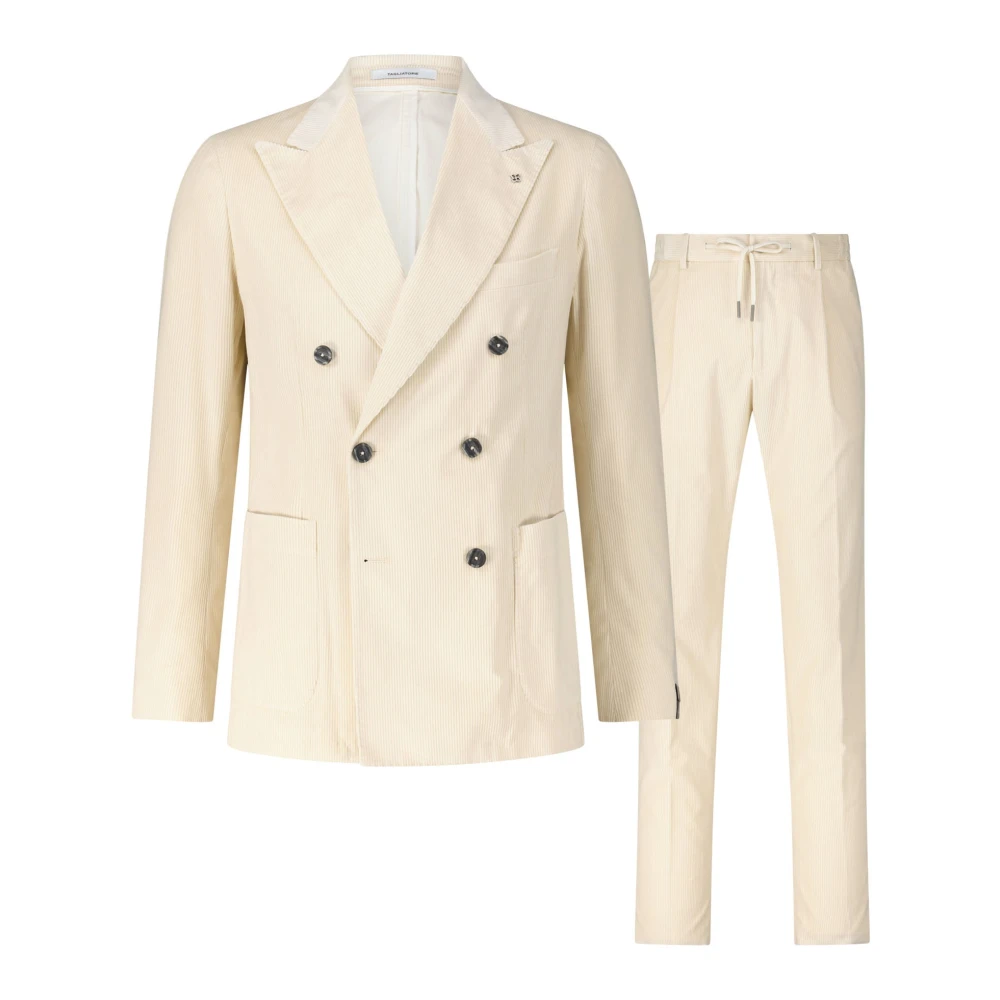 Tagliatore Mannelijk Beige Kostuums Heren, L, Tweed, Tweedelig Ribfluwelen Pak
