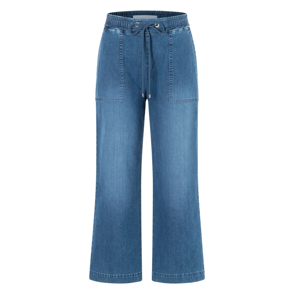 Mac Women's Blue Summer Denim Culotte Shorts - Cropped Jeans - Xs - Jeans