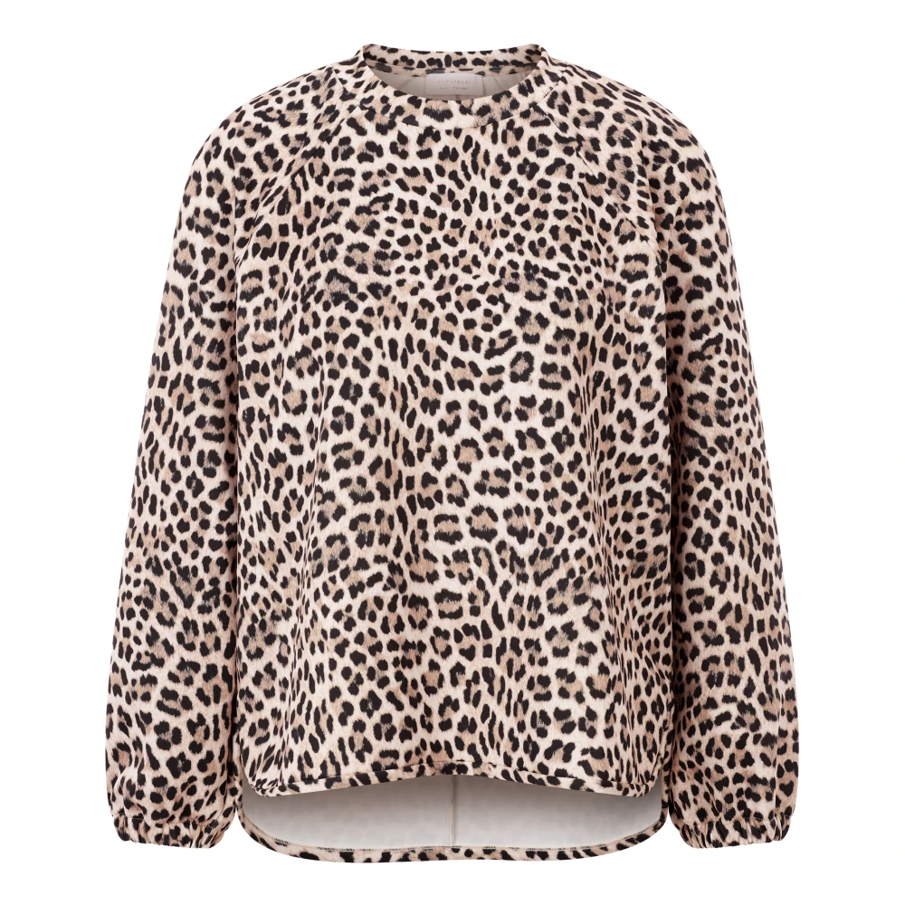 Rich & Royal Gedrukte Scuba Sweater Brown Dames
