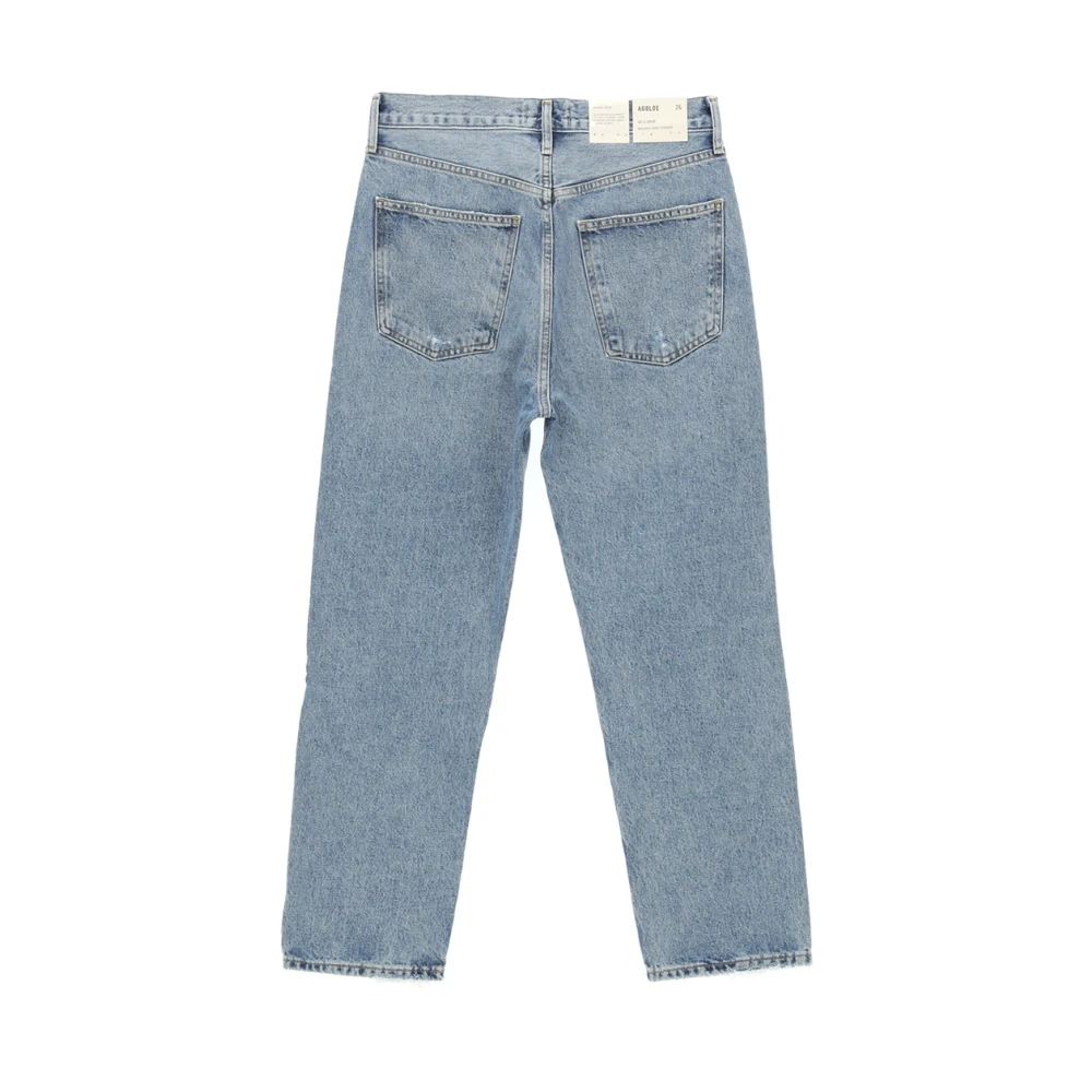 Agolde 90s Crop Suspenders Jeans Blue Dames