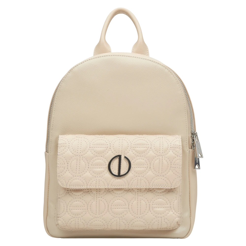 Estro Dames Licht Beige Leren Rugzak met Lange Verstelbare Banden Er00115051 Beige Dames