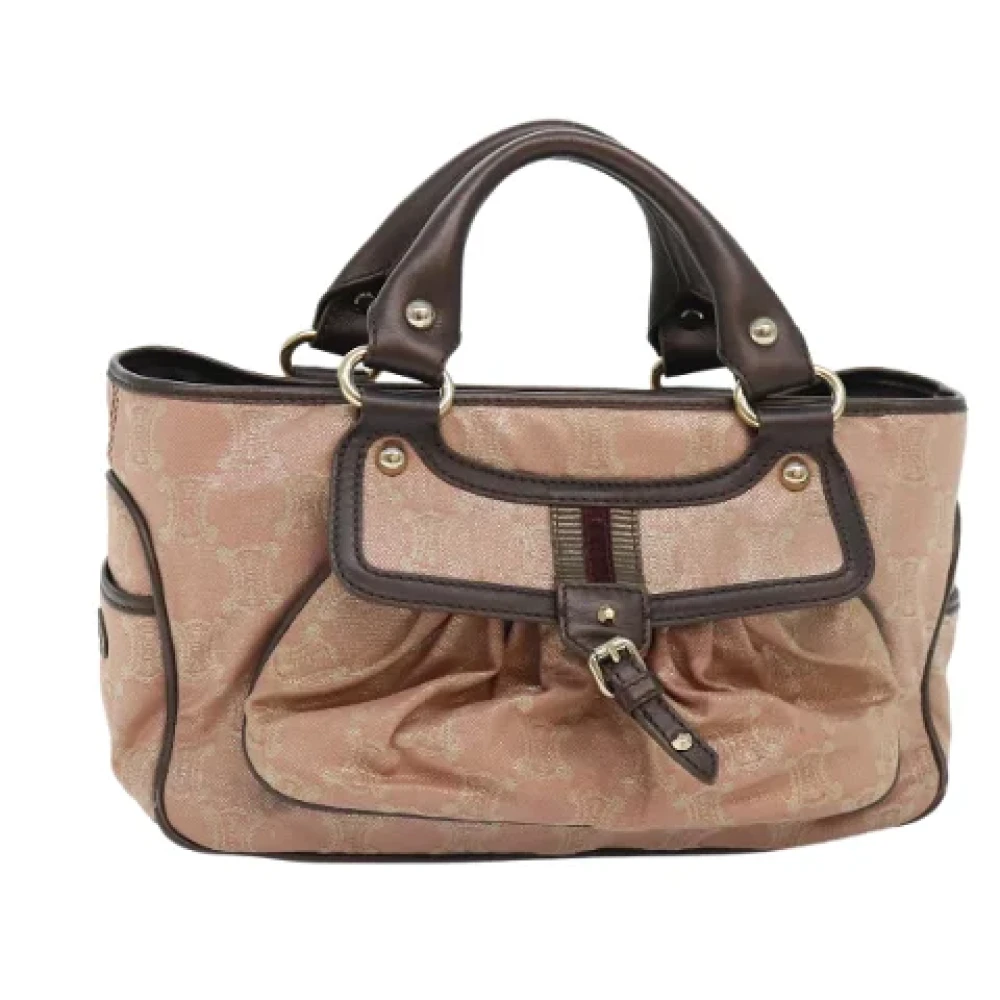 Celine Vintage Pre-owned Canvas handbags Pink Dames