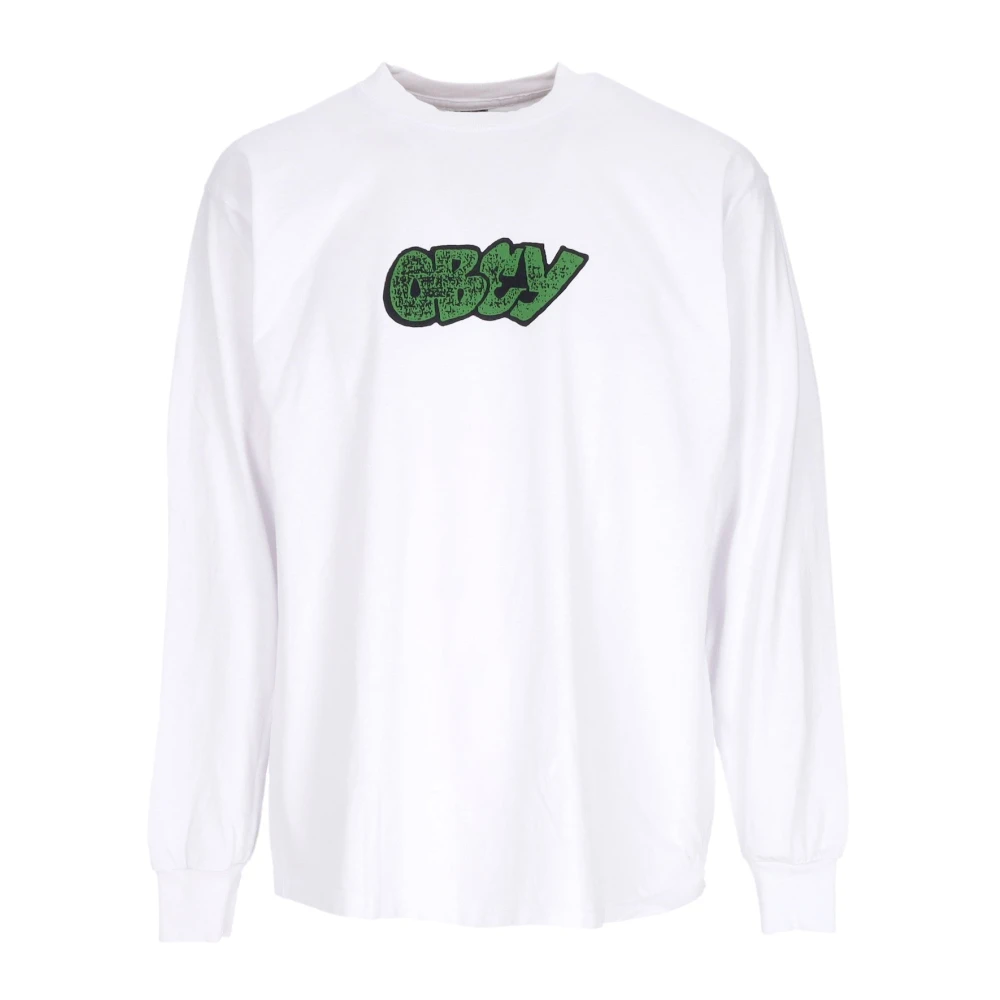 Obey Klassieke City Watch Dog Longsleeve T-shirt White Heren