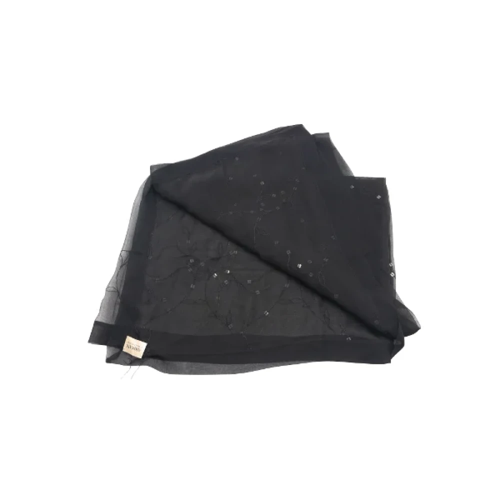 Armani Pre-owned Silk scarves Black Dames
