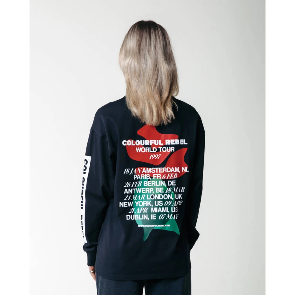Colourful Rebel Wereldtour Rose Longsleeve Tee Black Dames