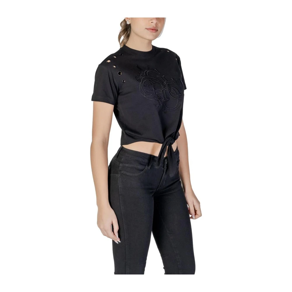 Guess Katoenen Kortemouw T-shirt Dames Collectie Black Dames