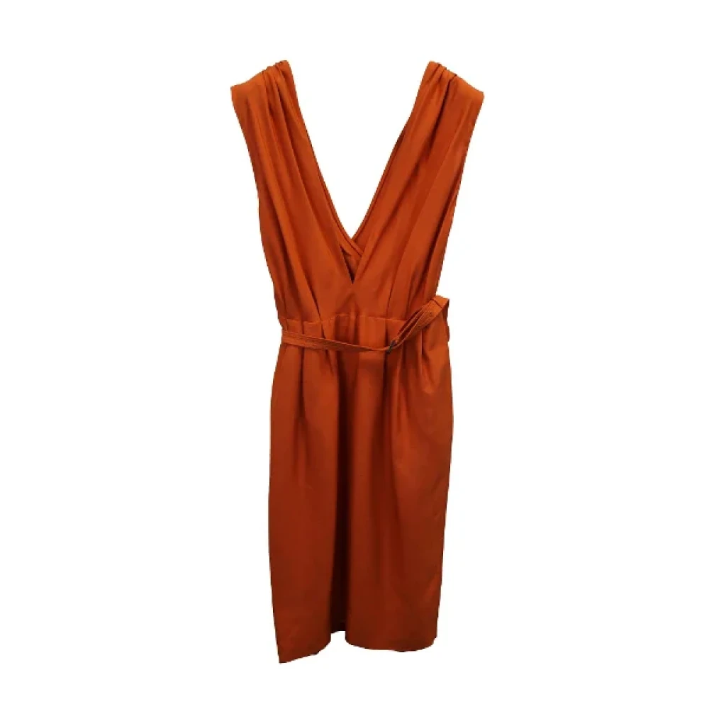 Bottega Veneta Vintage Pre-owned Silk dresses Orange Dames