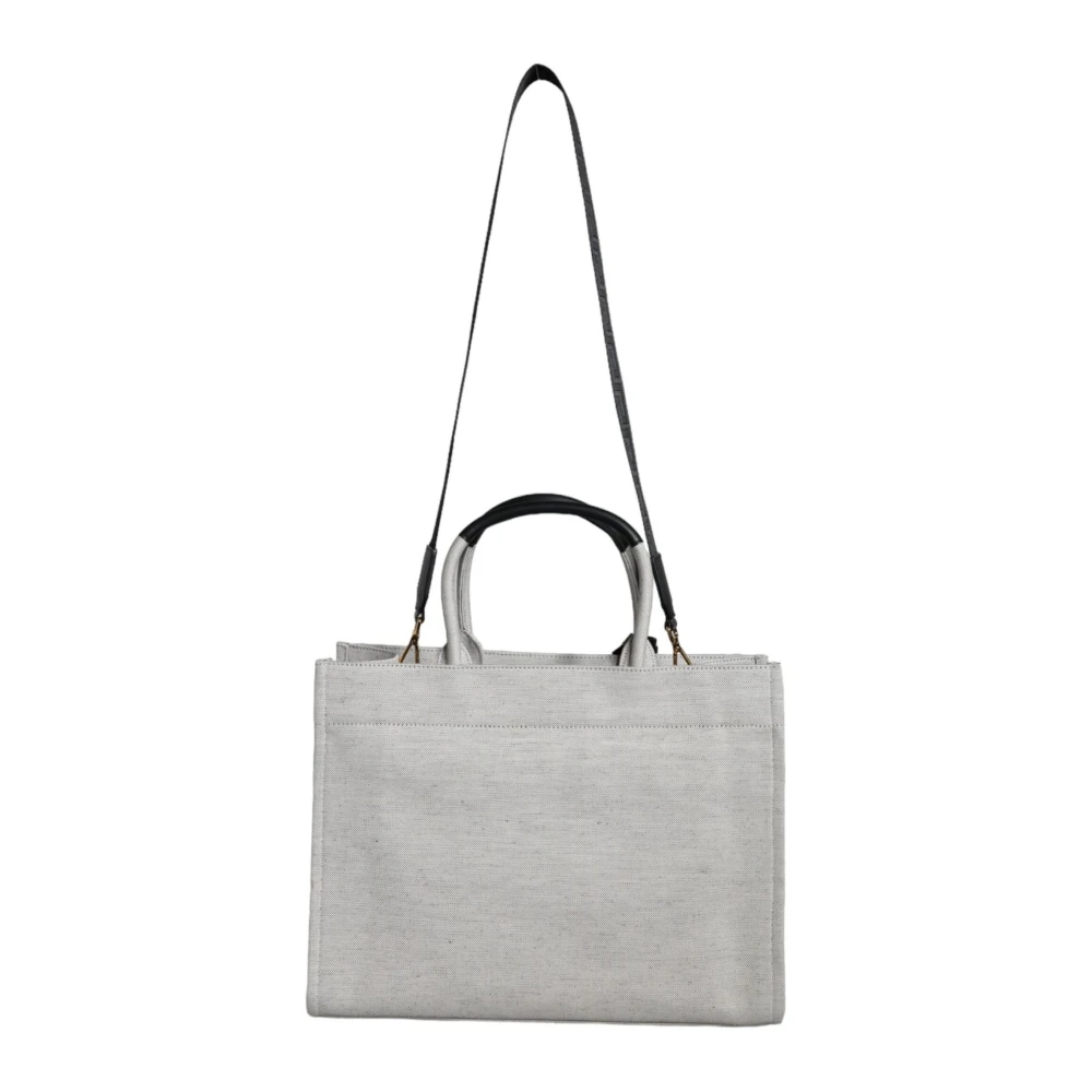 Versace Canvas Leren Crossbody Tote Tas White Dames