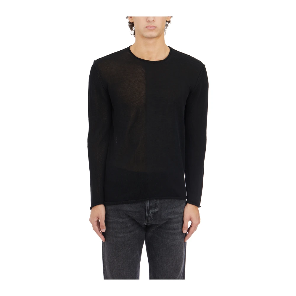 Isabel Benenato Katoenen Crewneck Sweater Black Heren