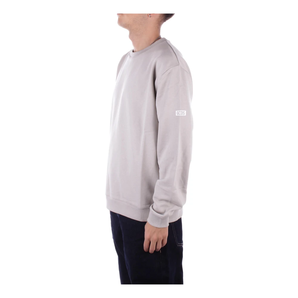 Gcds Grijze Logo Sweater Unisex Katoen Gray Heren