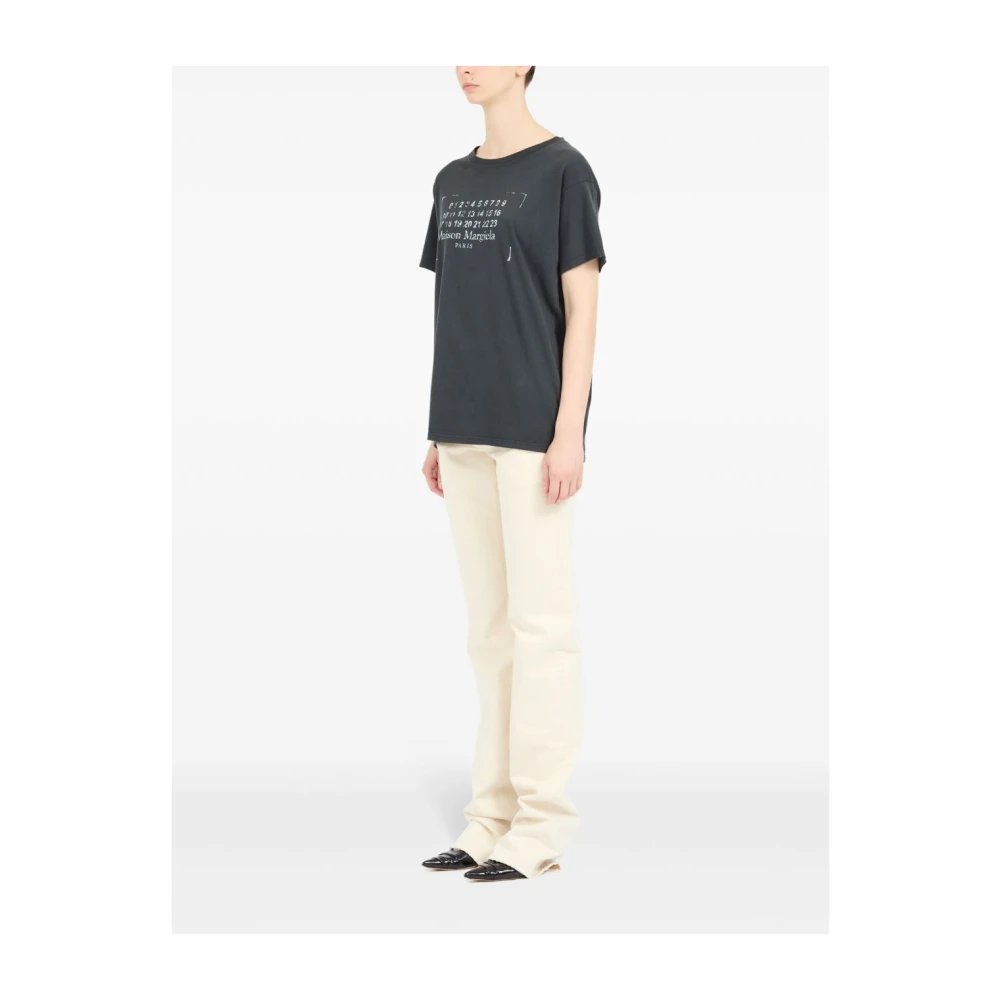 Maison Margiela Zwarte T-shirts en Polos met Logoprint Black Dames