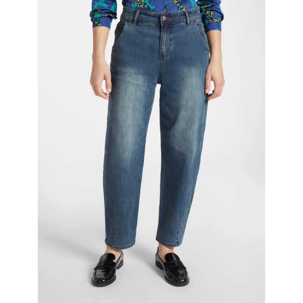 Elena Mirò Vintage-gewassen Ballon Jeans Blue Dames