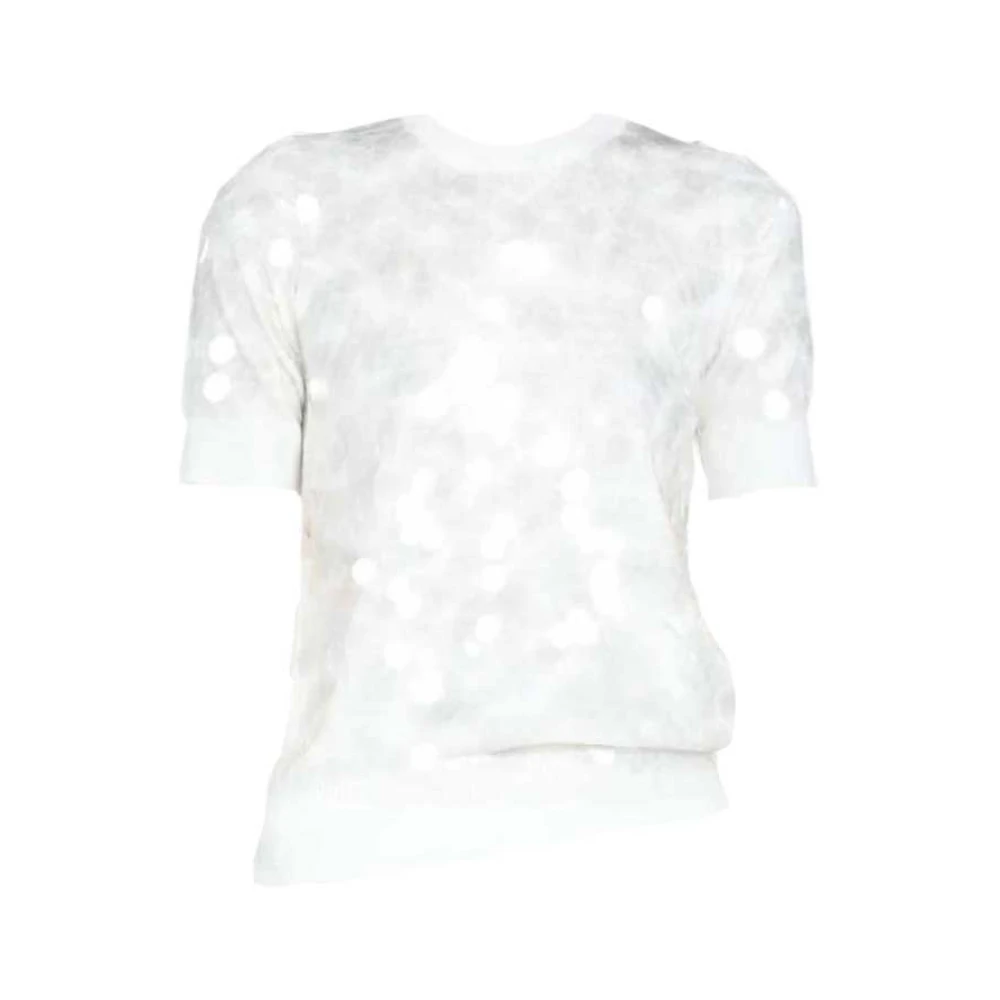 N21 Paillet T-shirt van katoen Wit White Dames