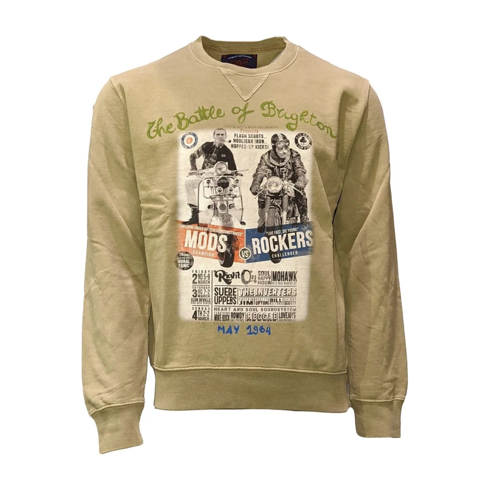 BOB Brighton Battle Beige Trui met Ronde Hals Beige Heren