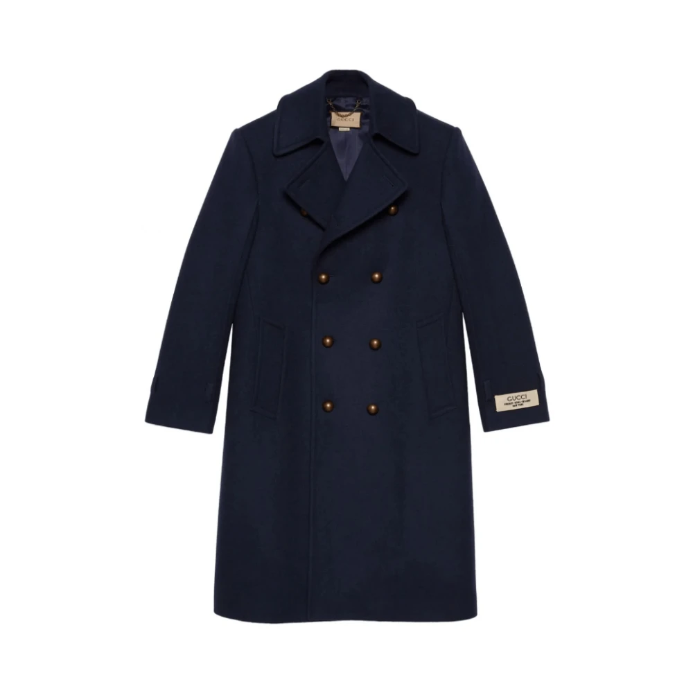 Gucci Double-Breasted Jas Blue Heren