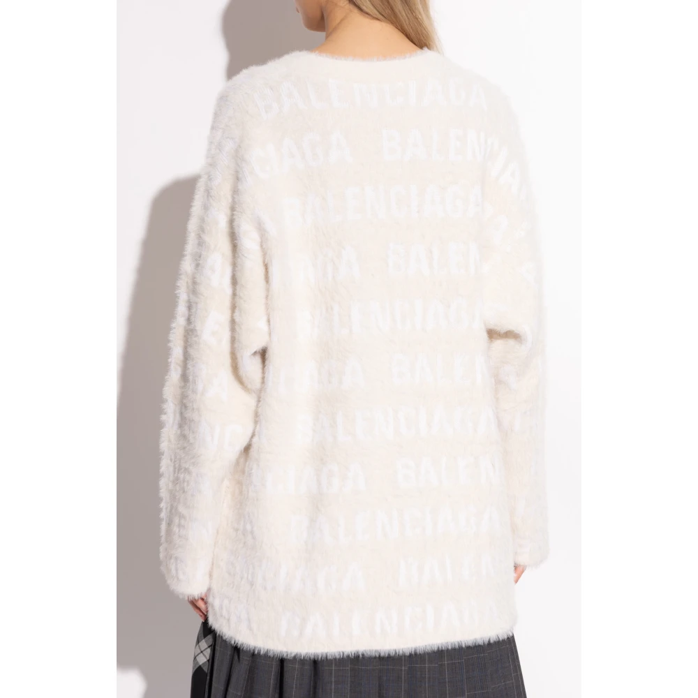 Balenciaga Cardigan met monogram Beige Dames