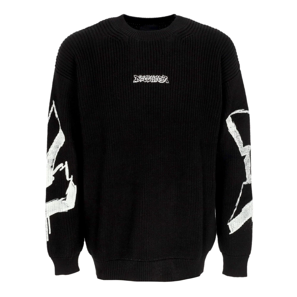 Disclaimer Big Logo Crewneck Sweater Zwart Black Heren