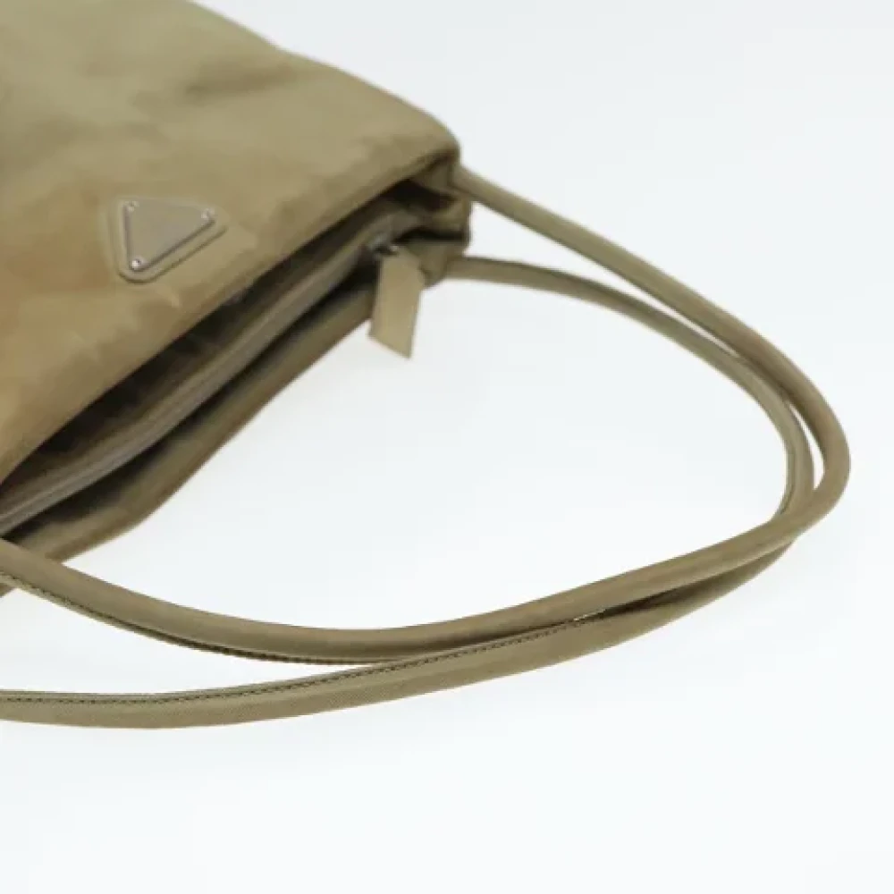 Prada Vintage Pre-owned Nylon prada-bags Beige Dames