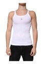white-sleeveless-logo-t-shirt
