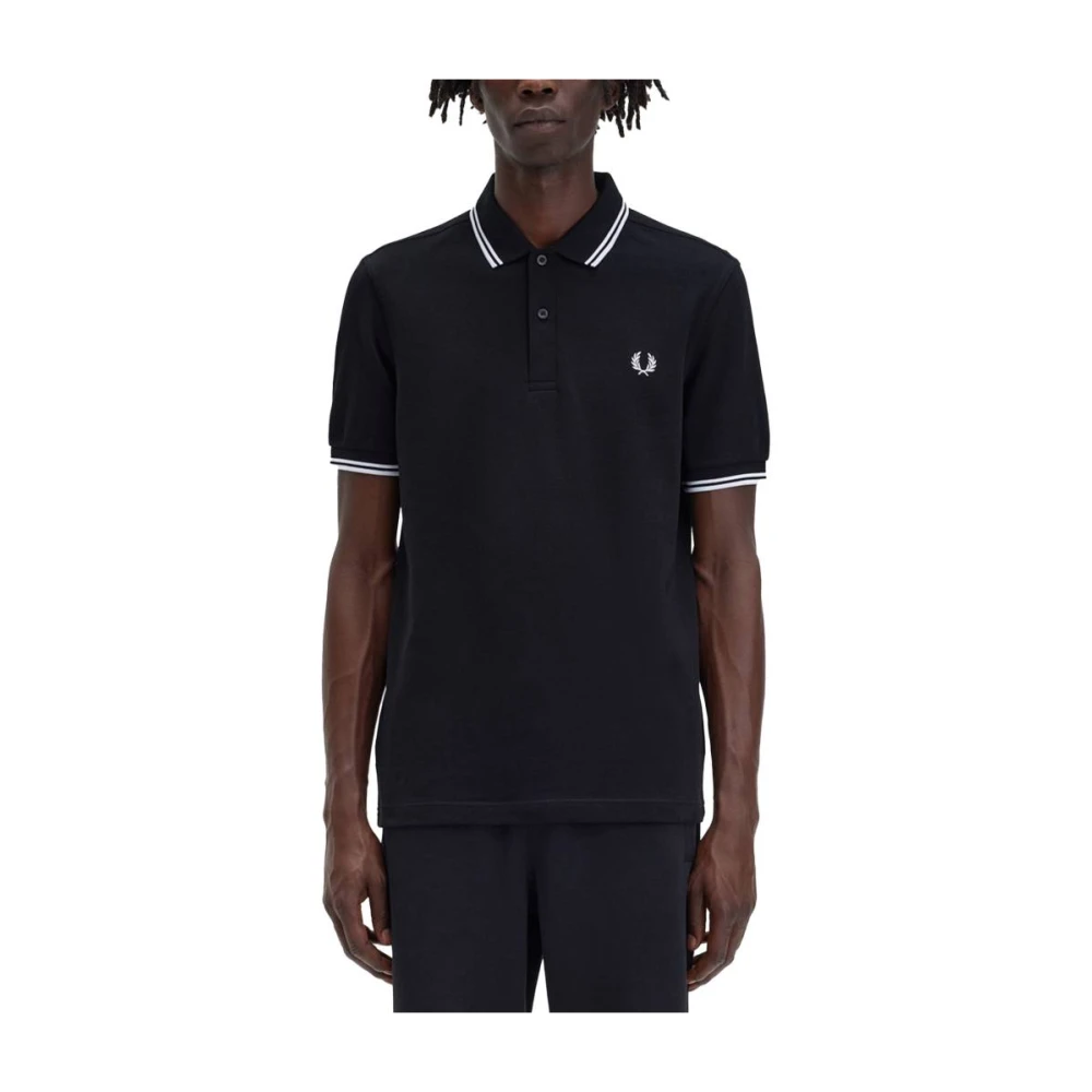 Fred Perry Men's Black Polo Shirts, 2XL, Twin Tipped Polo Shirt