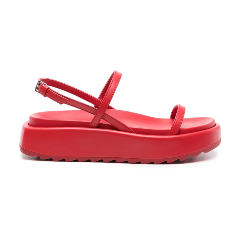 Plan C Chunky Sole Sandaler Red, Dam