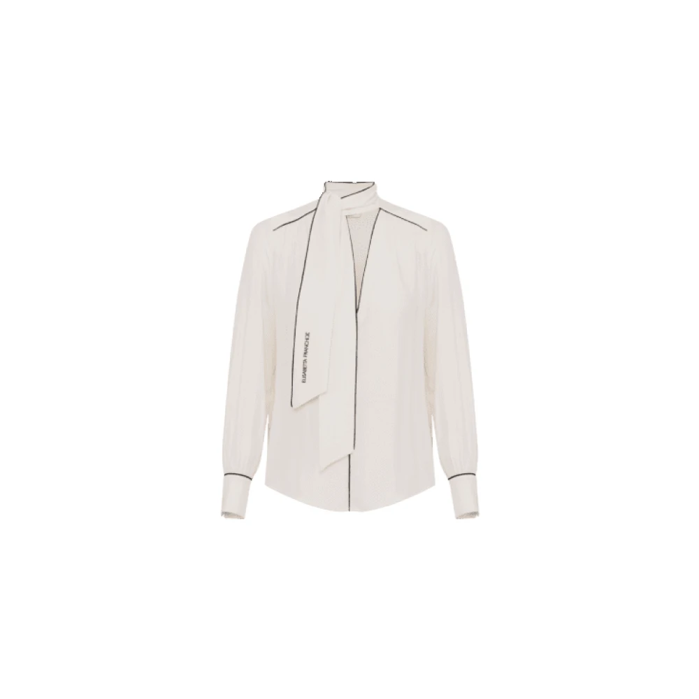 Elisabetta Franchi Georgette blouse met sjaal White Dames