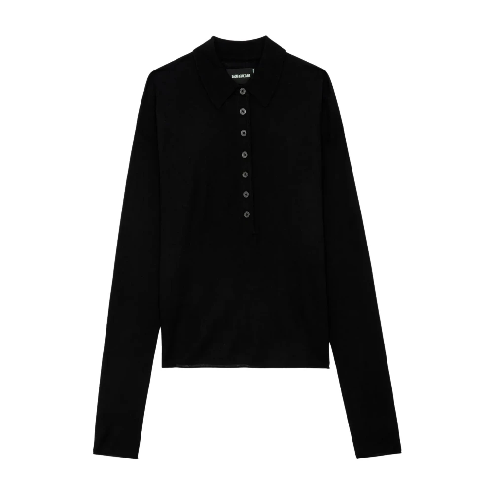 Zadig & Voltaire Bruin Latte Kasjmier Polotrui Black Dames