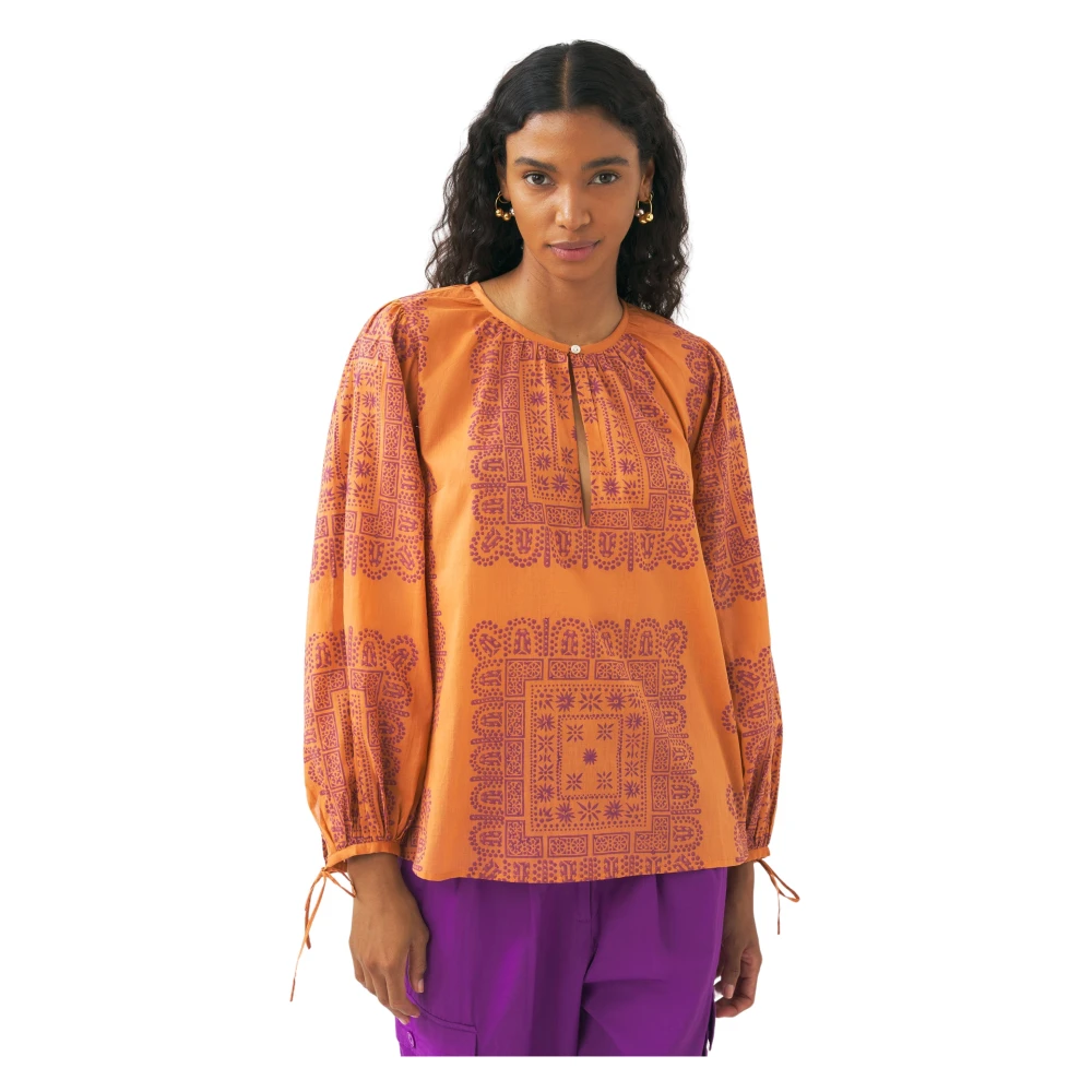 Antik batik Katoenen voile print blouse Nalii Multicolor Dames