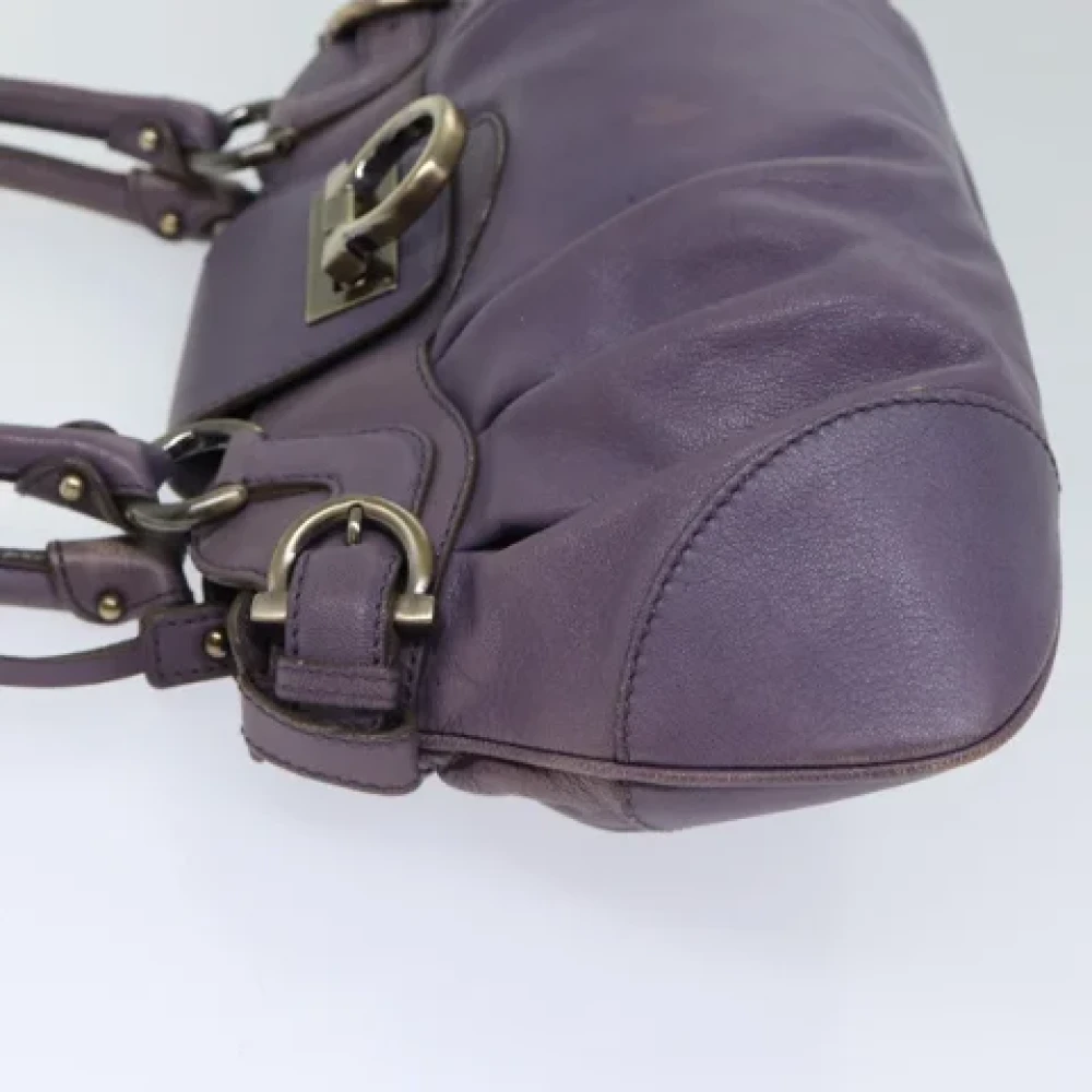 Salvatore Ferragamo Pre-owned Leather handbags Purple Dames