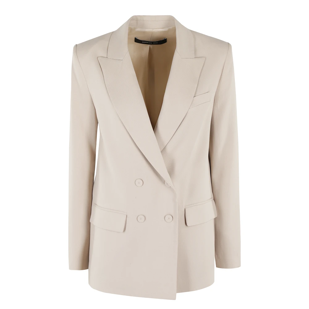 Federica Tosi Viscose Jurk Elegant Stijl Beige Dames