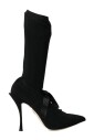 bottes-a-talon-aiguille-noires-a-lacets