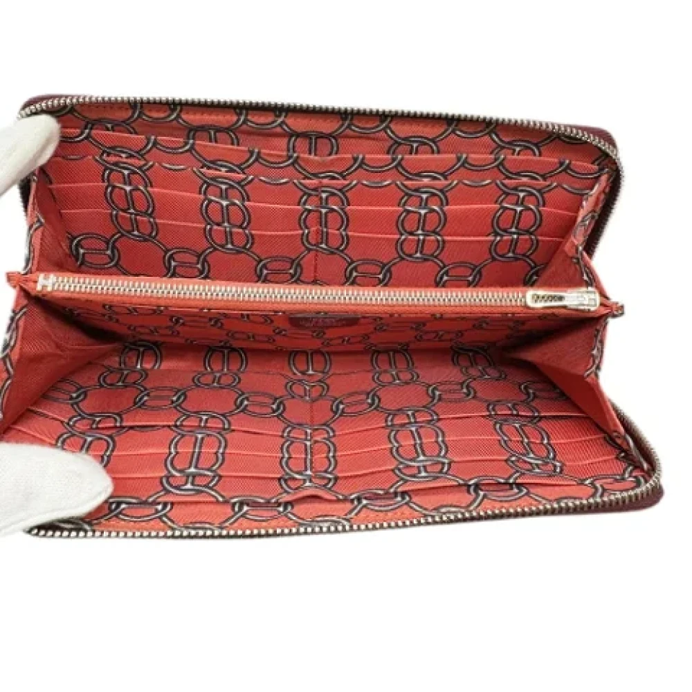Hermès Vintage Pre-owned Leather wallets Red Dames