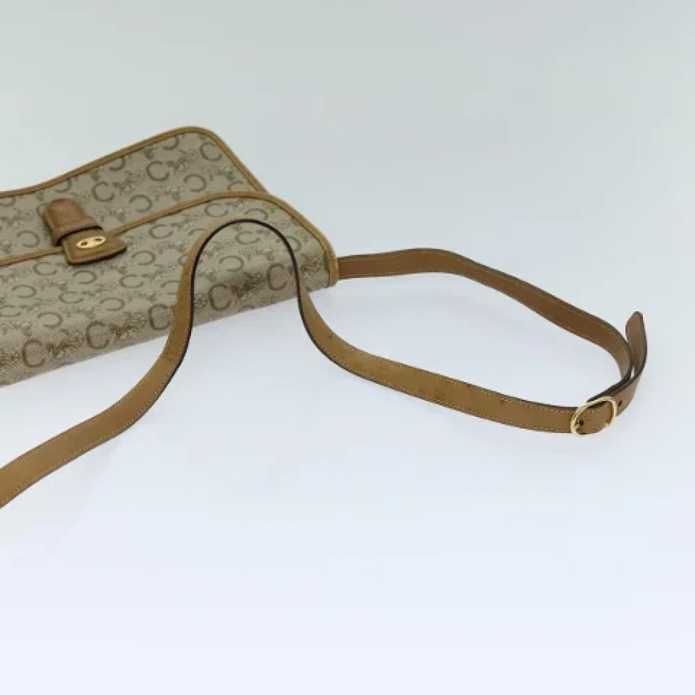 Celine Vintage Pre-owned Canvas shoulder-bags Beige Dames