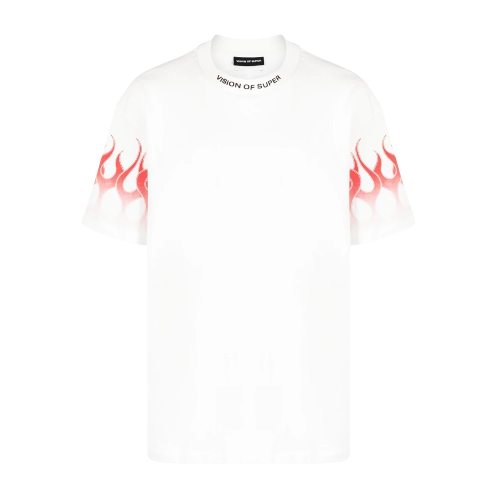 Vision OF Super Flame Print White T-shirt White Heren