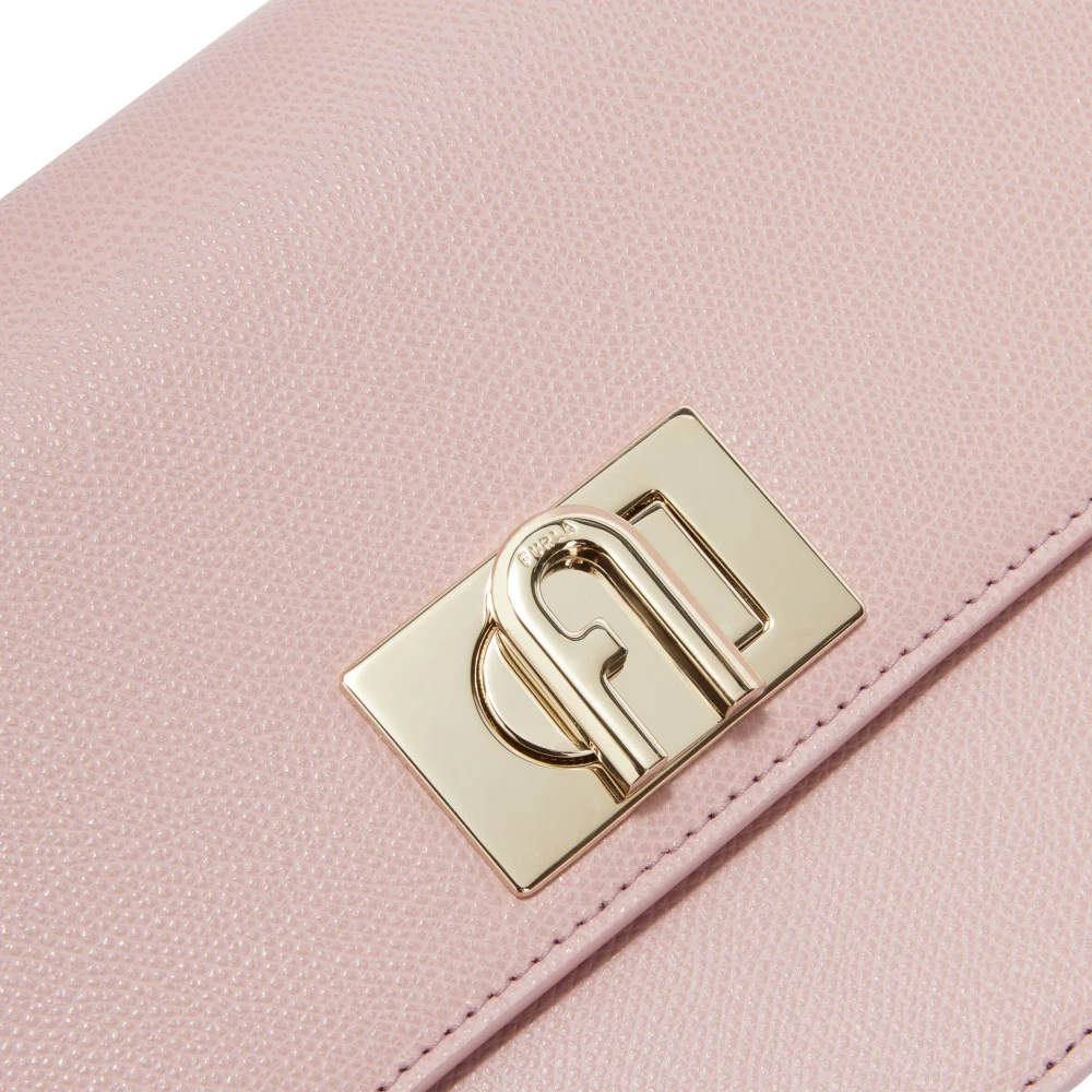 Furla Gestructureerde Leren Crossbody Tas met Kettinginleg Pink Dames