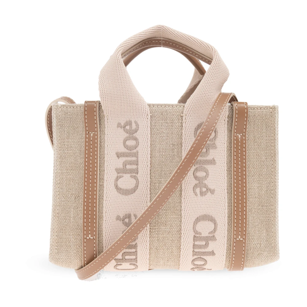 Chloé Donna Beige - Mini Woody Tote Bag, Size: One Size - Immagine 2