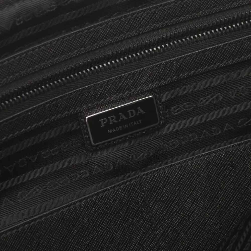 Prada Vintage Pre-owned Canvas handbags Black Heren