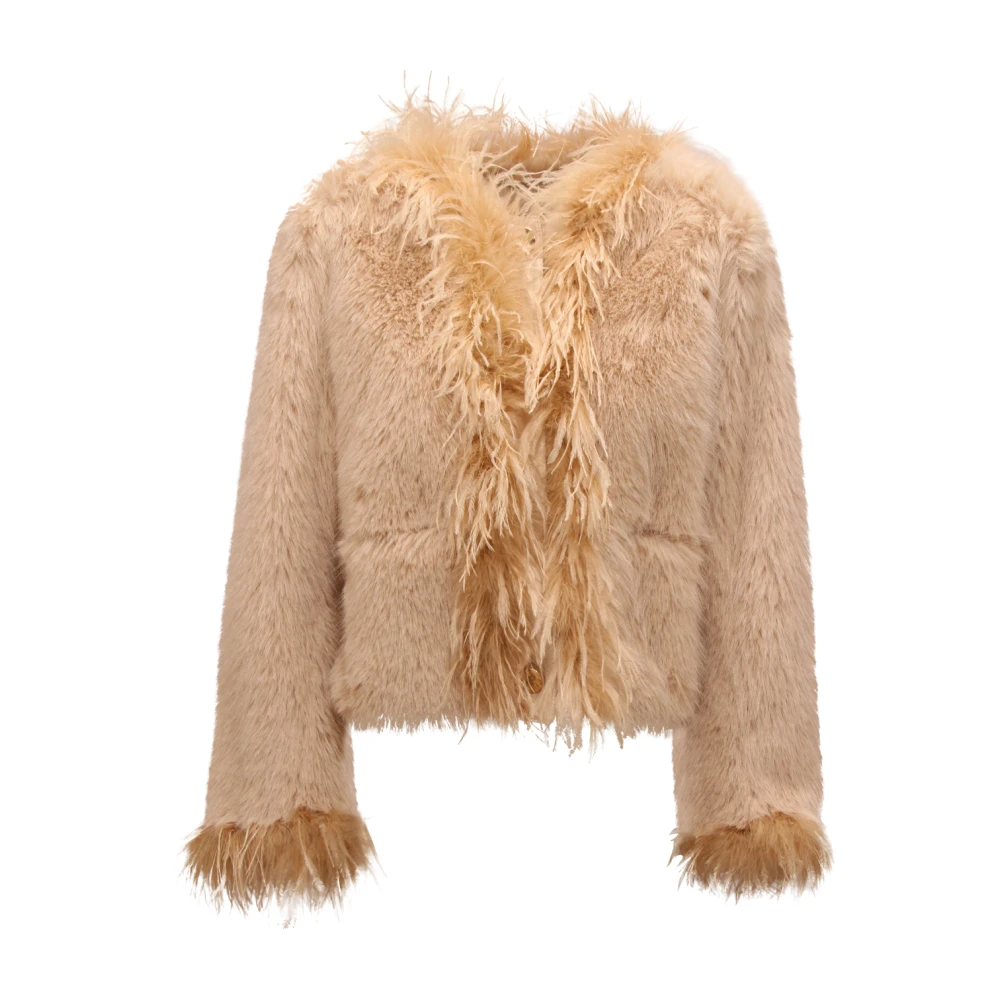 Pho Firenze Women's Beige Ecopelliccia Wo Jacket