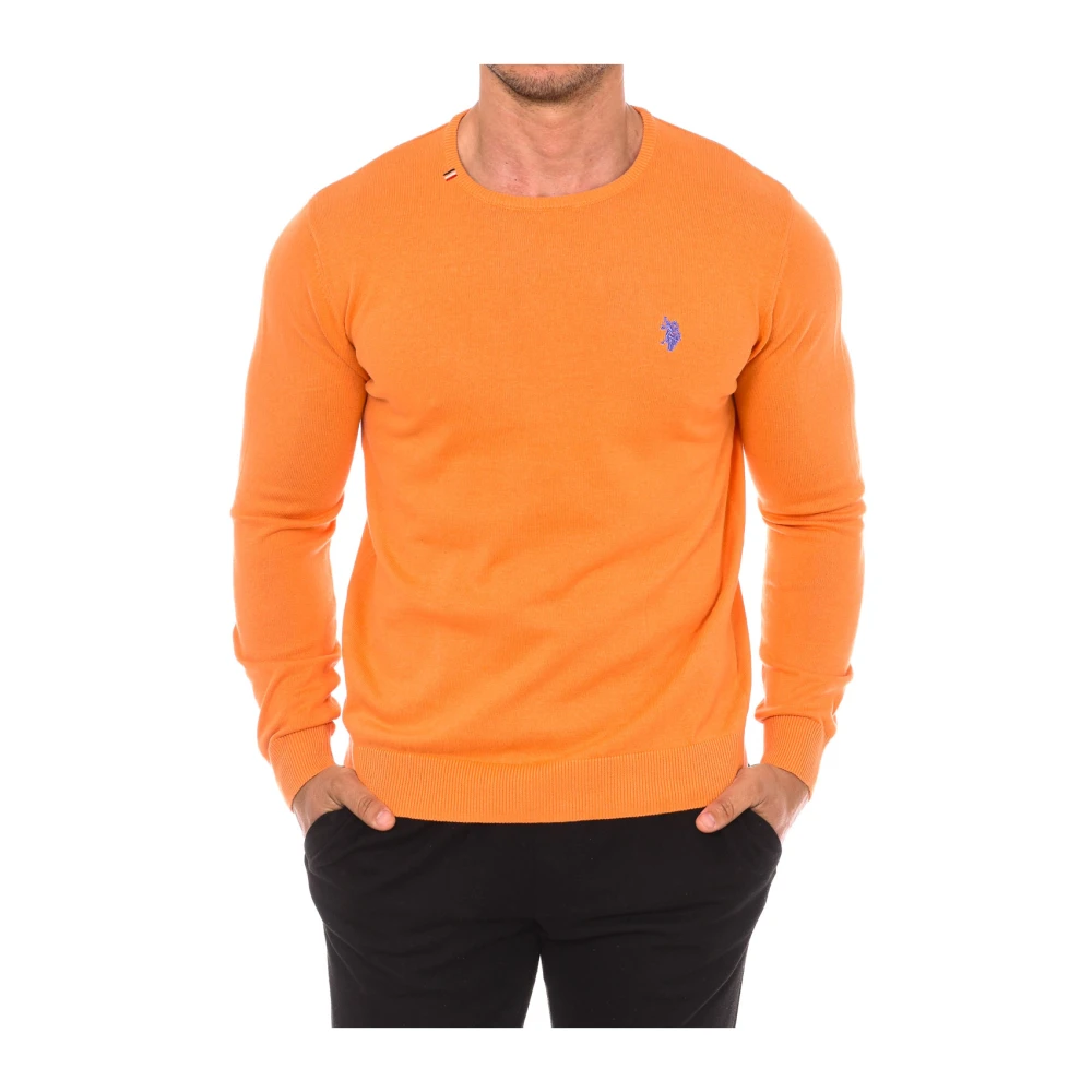 U.s. Polo Assn. Ronde Hals Lange Mouw Trui Orange Heren