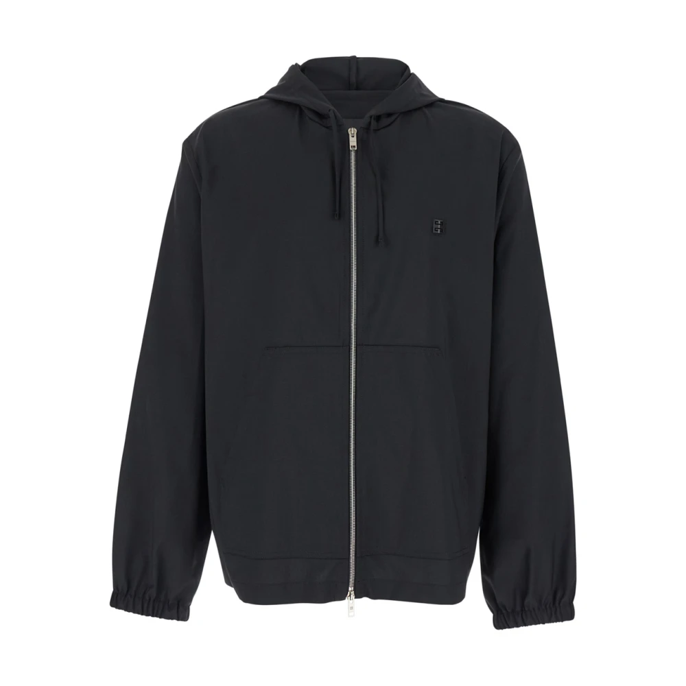 Givenchy Mannelijk Zwart Hoodies & Sweatvesten Heren, L, Wol, 4G Sweatshirt Met Rits