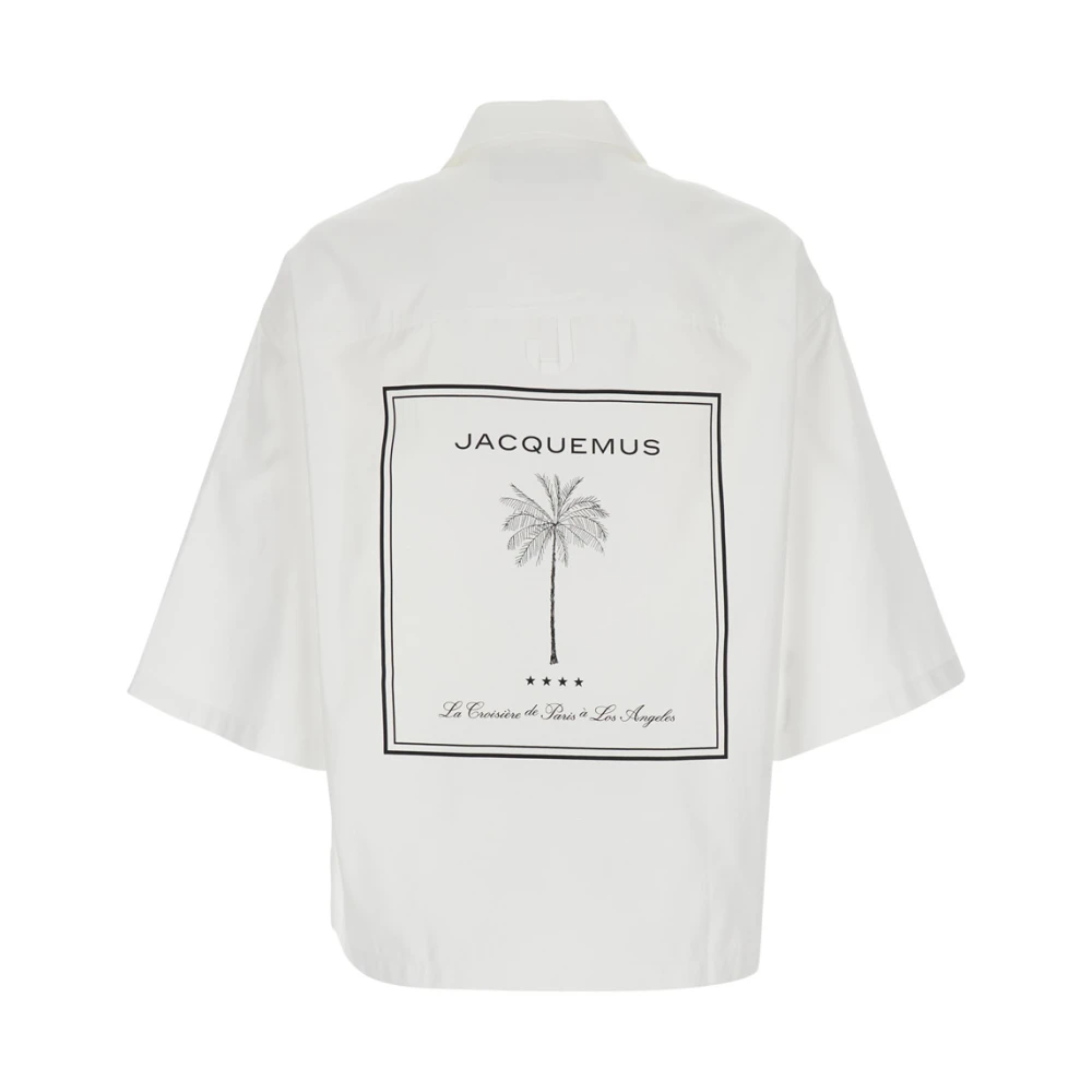 Jacquemus Wit Katoenen Shirt met Print White Heren