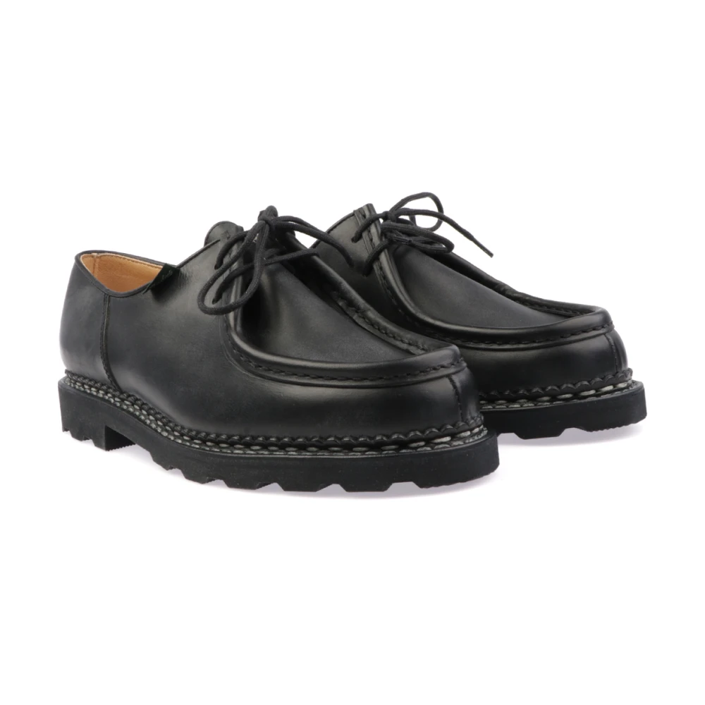 Paraboot Gebruikte Effect Leren Veterschoenen Black Heren